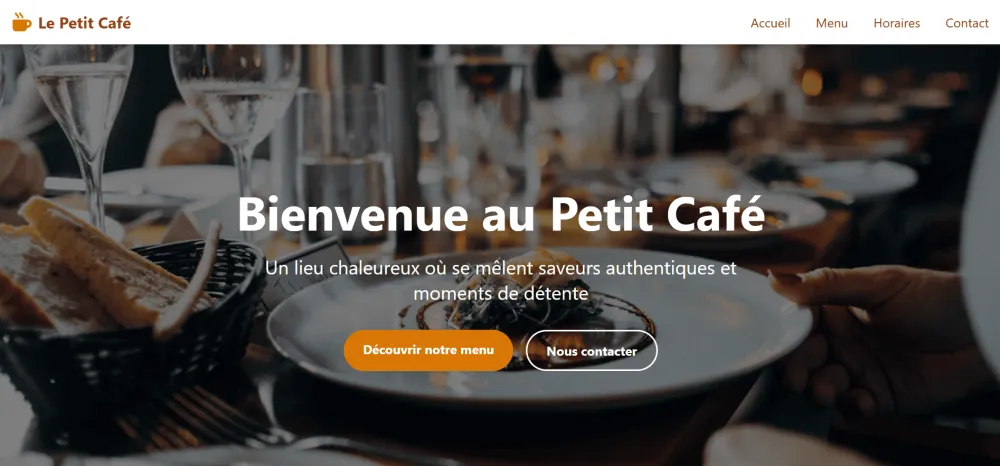 Le Petit Café, site vitrine réalisé par Elpton